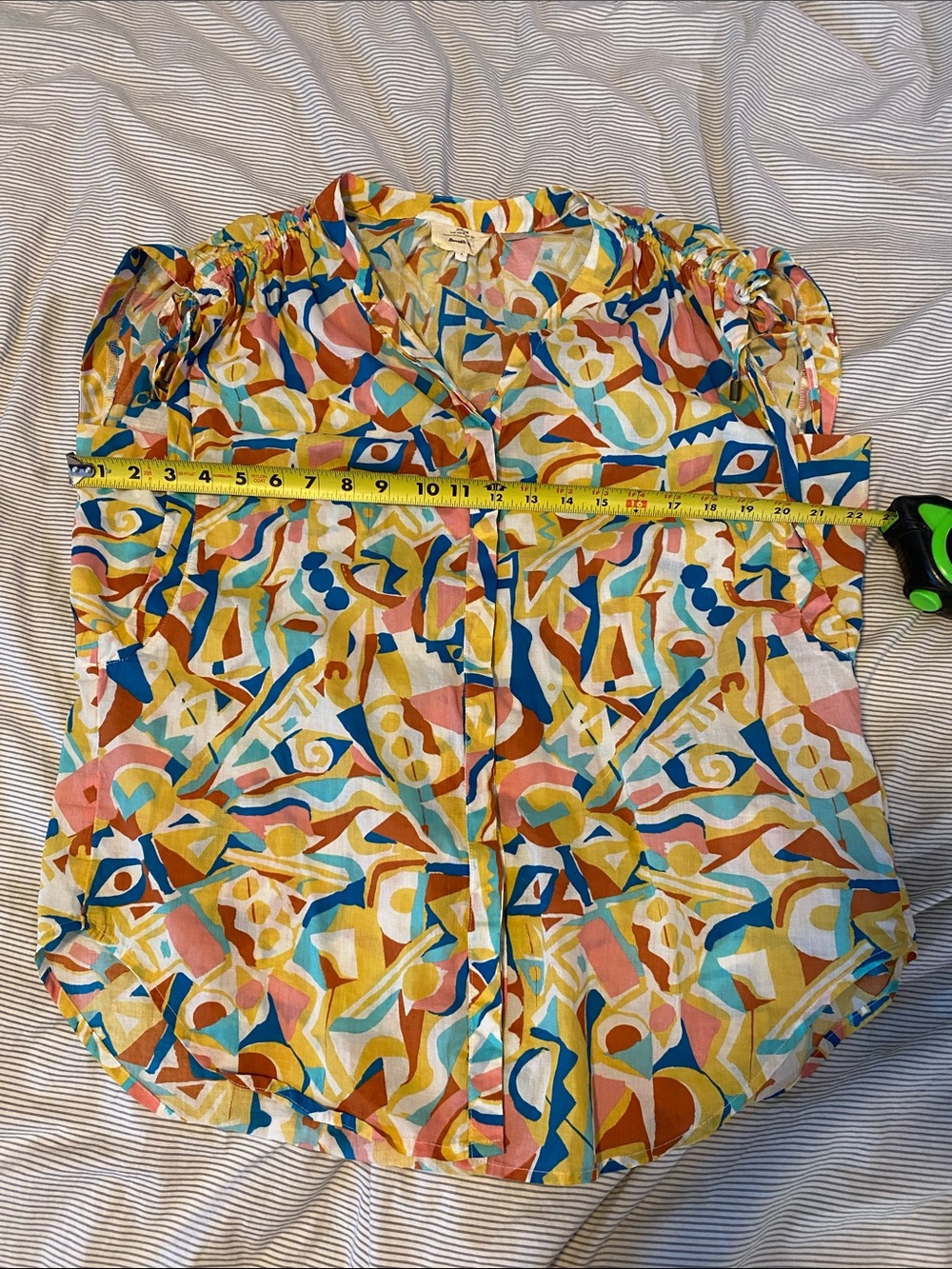 Anthropologie Danielle Kroll Printed Button-Up Top Sleeveless Blouse M - Picture 14 of 14